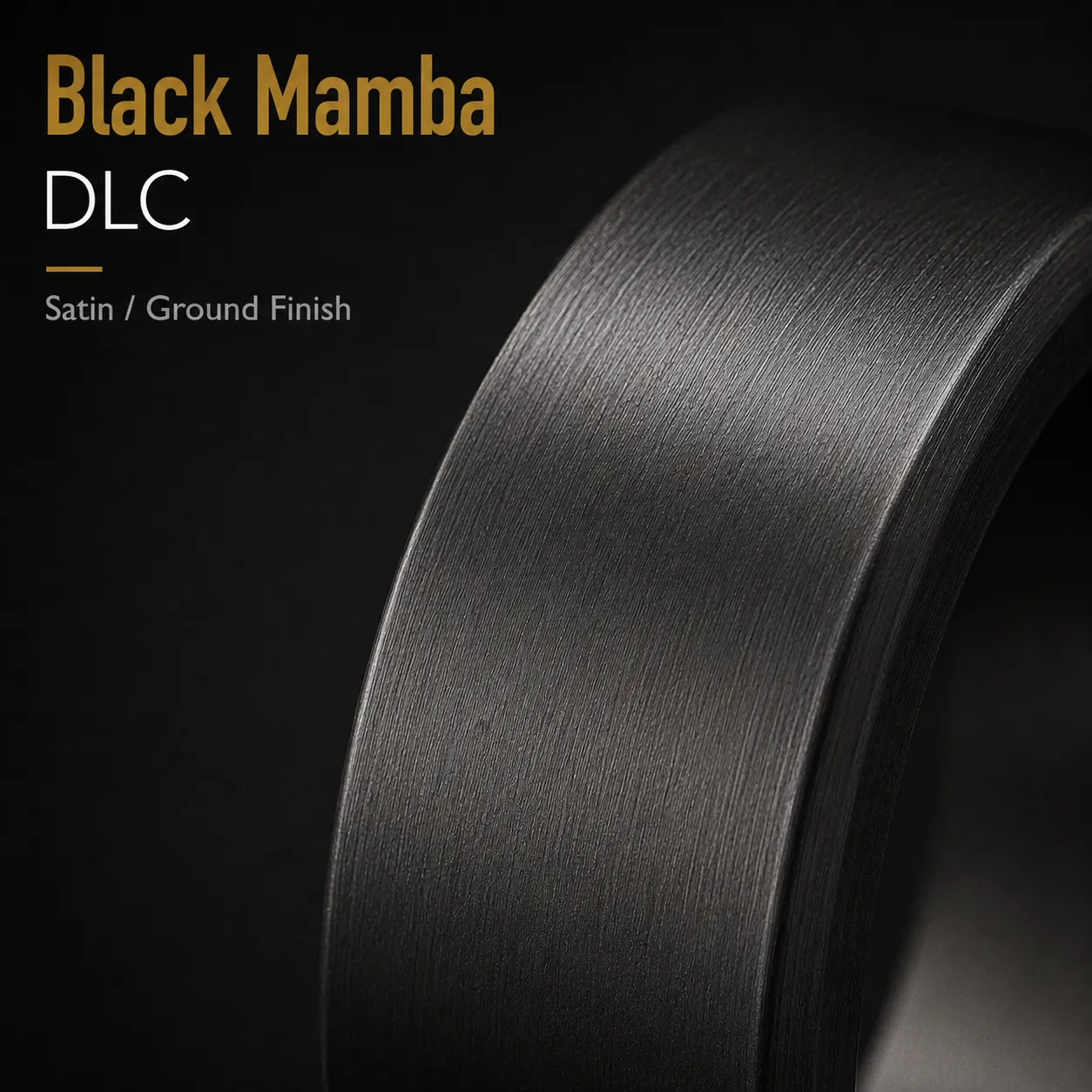 Black Mamba — Black Titanium-Doped DLC (Ti-DLC) for Cutting Tools coating, close-up of the finish on a real part