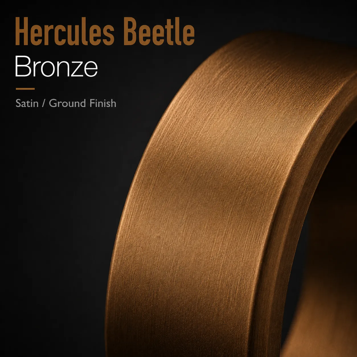 Hercules Beetle — Bronze Bronze Carbonitride (TiCN-based) coating, close-up of the finish on a real part