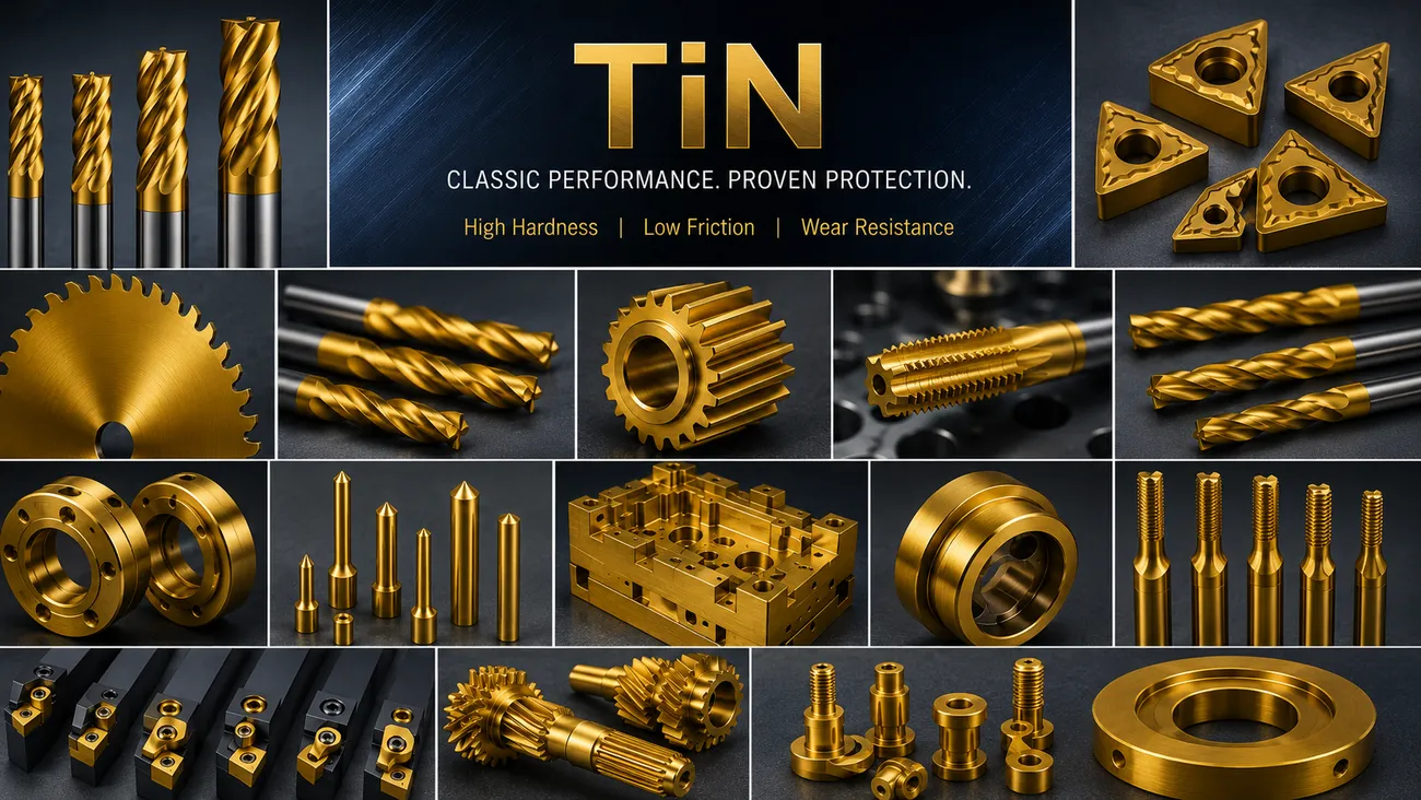 King Cobra — Gold Titanium Nitride (TiN) coating shown on real parts