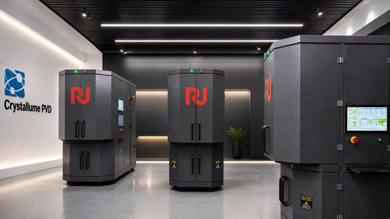 Crystallume PVD coating facility and PVD machines in a clean showroom